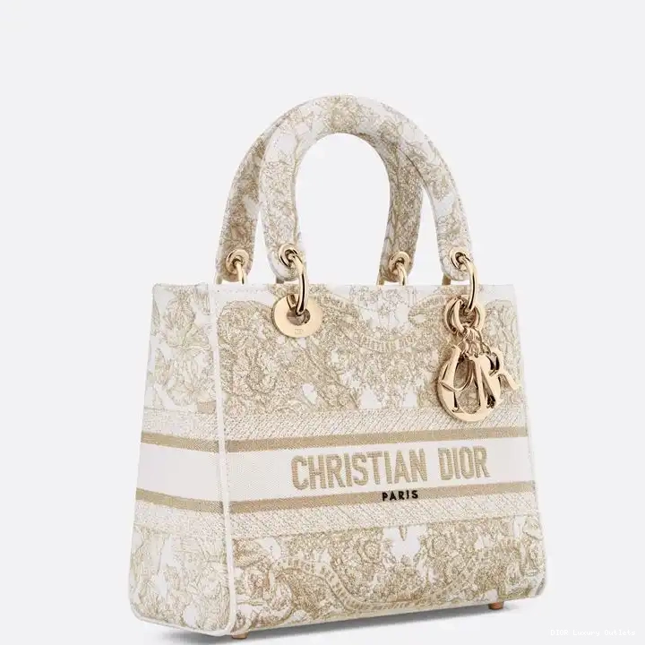 Cheap Around The Medium Lady White D-lite Canvas Motif World Bag Butterfly Gold 0625 Luxury
